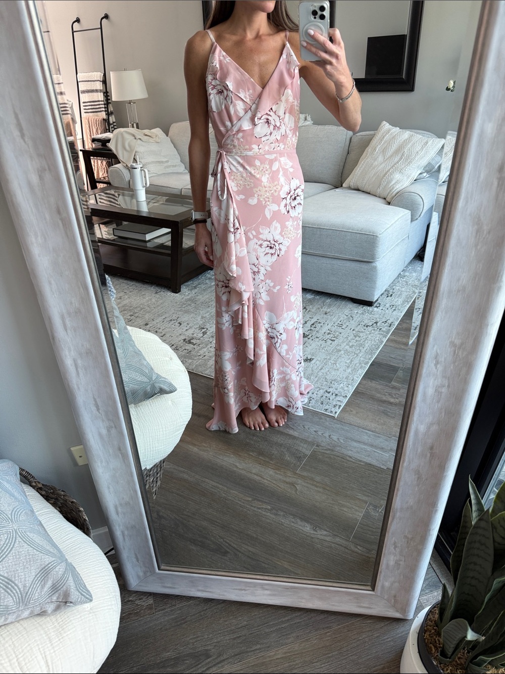 Yumi Kim Pink Floral Wrap Maxi Dress